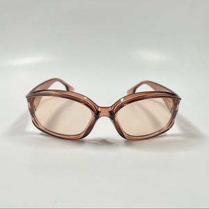 round oversized transparent rose frame sunglasses